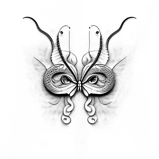 Half Butterfly And Half Snake