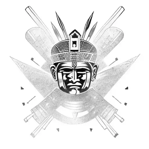 Aztec Warrior Doing A Military Salute