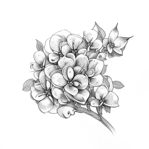 Lilac Tattoo Incorporated Into A Larger Floral Piece