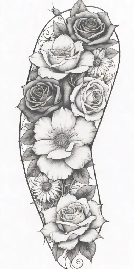 Roses And Daisies Wrapped Around My Arm