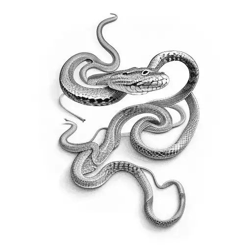 A Snake Slithering Through A Musical Staff