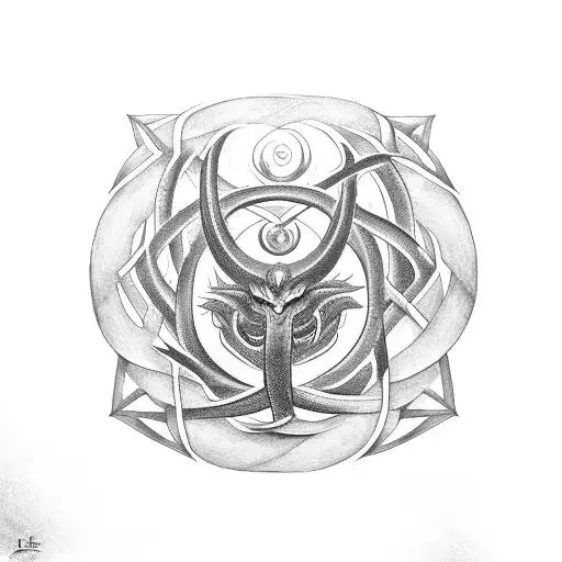 Lilith Symbol Intertwined With A Serpent Forming A Powerful Sigil