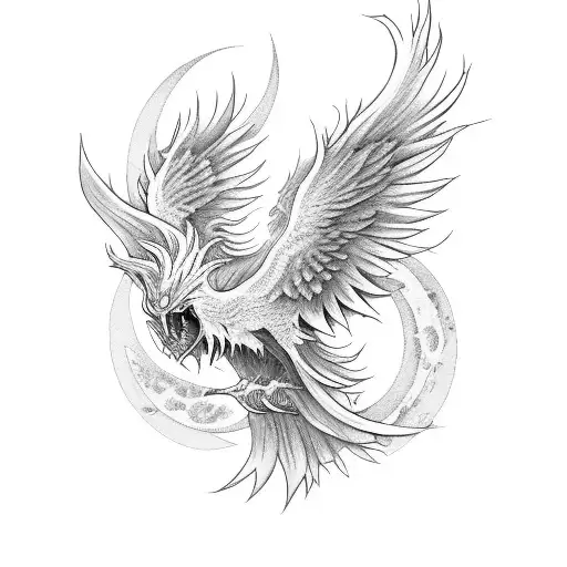 Phoenix Rising Sun Moon