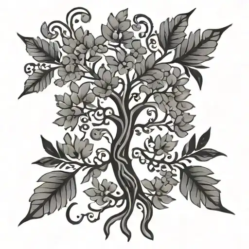 Tree Branches In Otomi Style