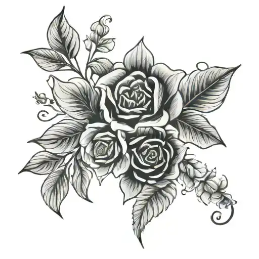 Floral Line Work Shoulder Cap