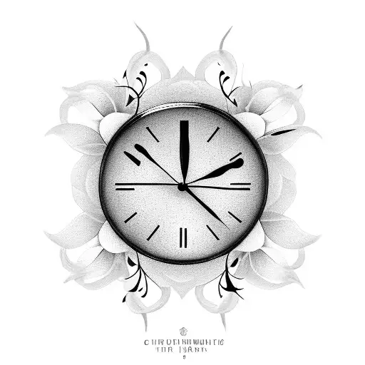 Clock With Lillies