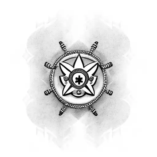 A Tattoo Design Featuring A Nurse Symbol With A Brazilian Navy Twist