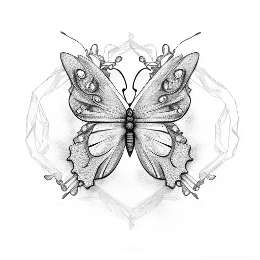 Butterfly And Broken Chains Design