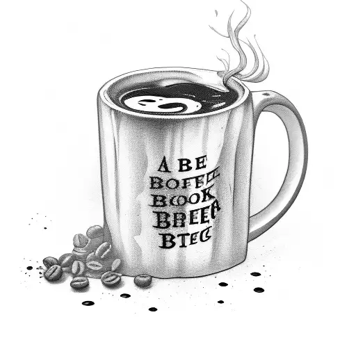 A Tattoo Of A Book With Coffee And Beer Spilled On It In Black-grey Style