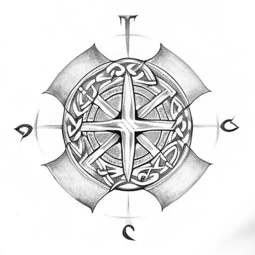 Celtic Cross Over Compass