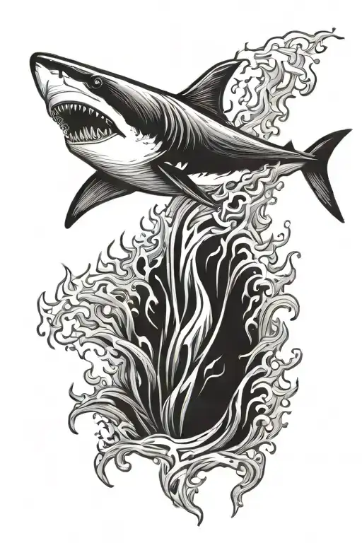 Shark Jumping Out Of Flames