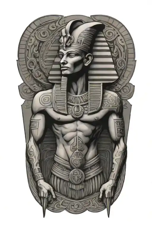 Egyptian God And Hieroglyphics