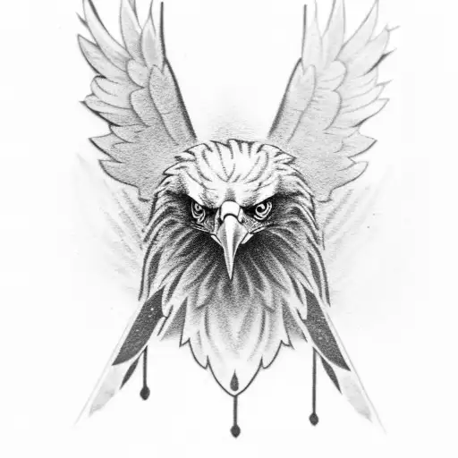 Eagle Head On The Head Of Woman