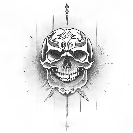 A Skull Wearing A Hannya Mask