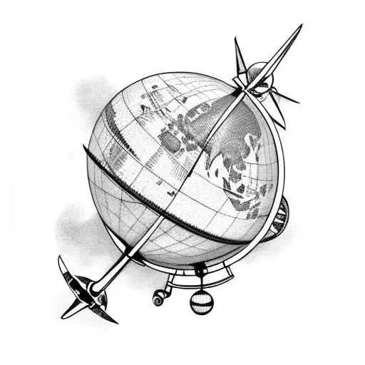 Globe With Plane