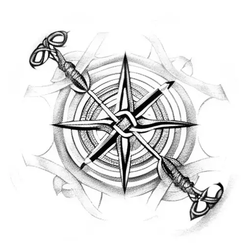 Celtic Knot With Knife And Compass