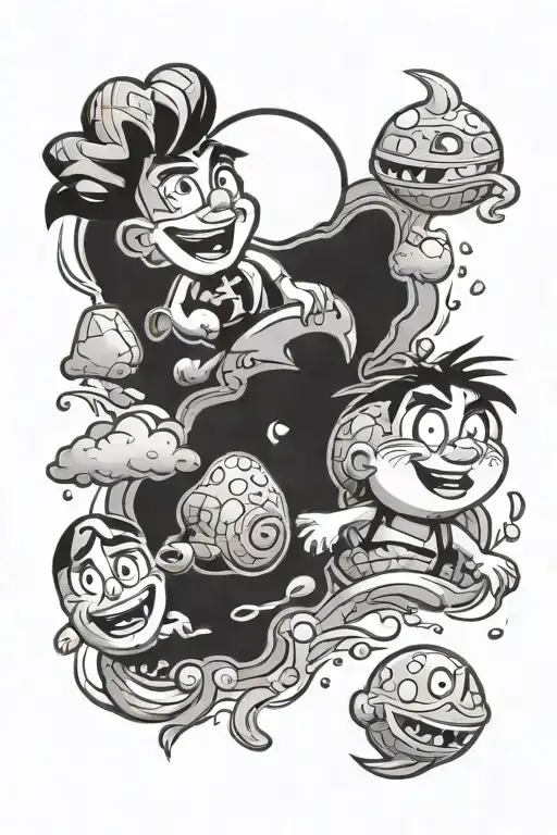 Pebbles From The Flintstones With Smoke Rising Sun