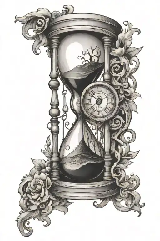 Hourglass Compass Clock Eye