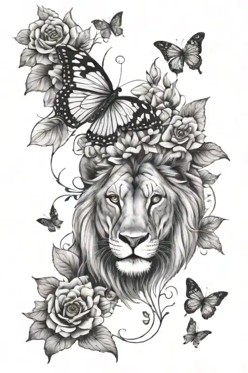 Lion Butterfly Flowers