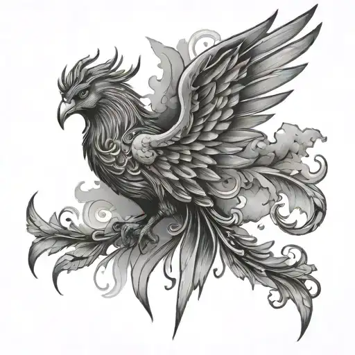 Serotonin Molecule With Phoenix Wings