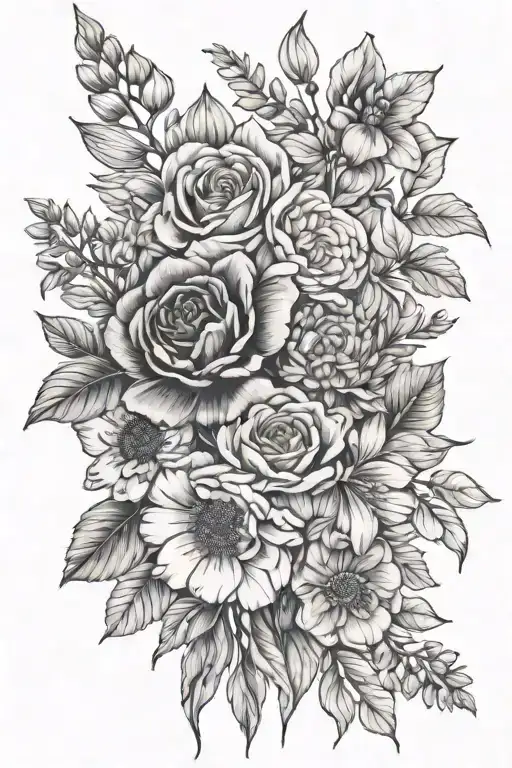 Birth Flower Bouquet April July June September Birth Flower