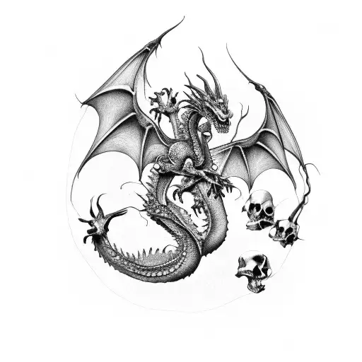 Dragon And Skull