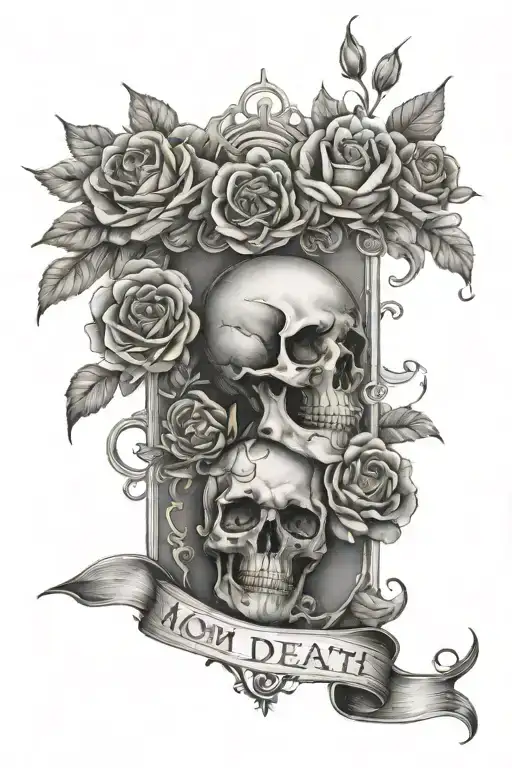 Mom Death Date Tattoo Design