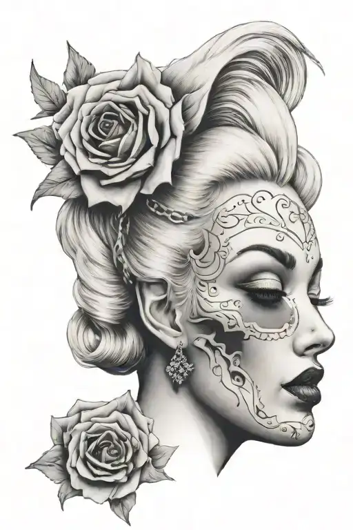 Marilyn Monroe Half Skull Face