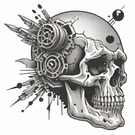 Shooting Target With Bullet Holes Forming A Skull