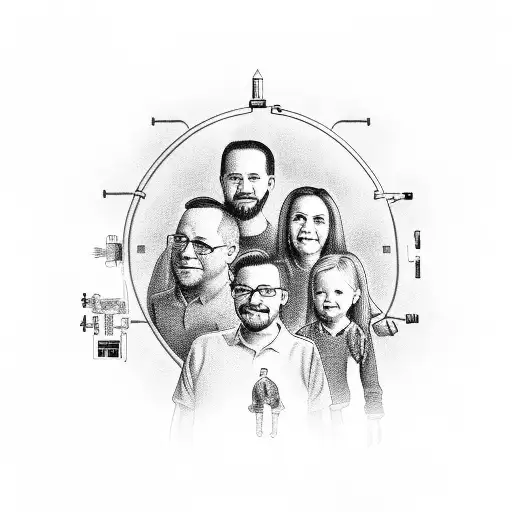 A Family Portrait With Each Member Holding An Electrical Circuit
