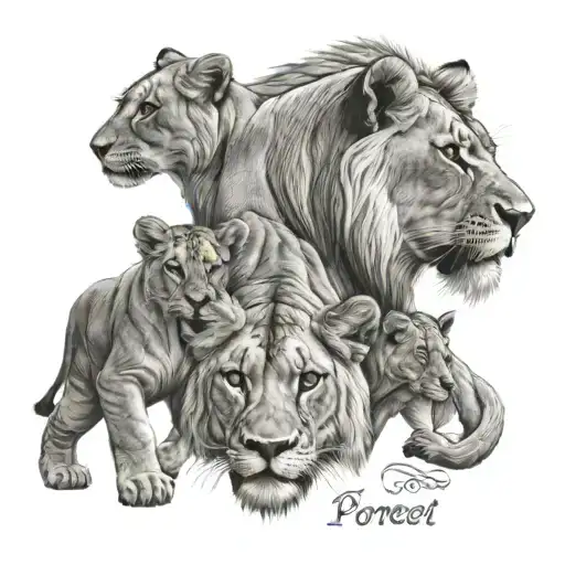 Lioness And Three Cubs With The Words Protect What You Love