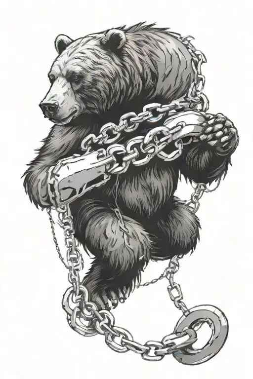 Bear Breaking Through Chains