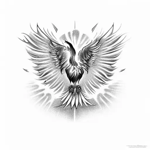 A Powerful Representation Of The Resurrection With A Phoenix Rising From The Ashes