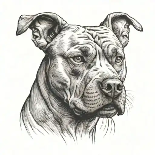 Angry Pitbull Dog Drawing