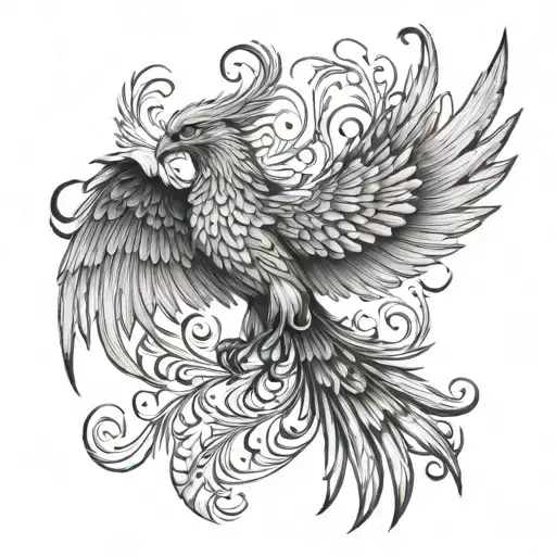 Phoenix With Open Wings