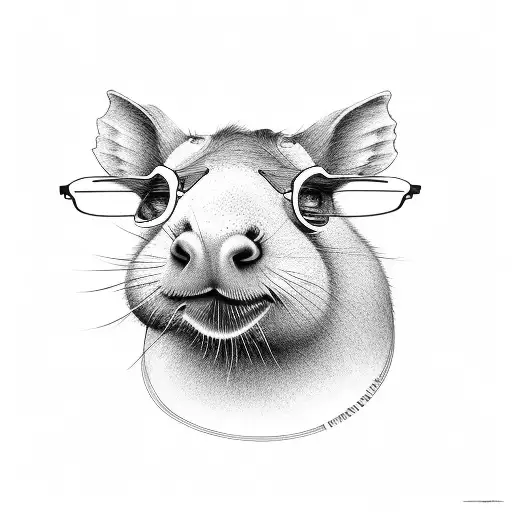 Capivara With Black Glasses