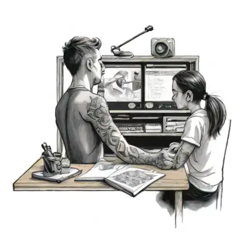 A Student Studying With A Reality Tv Show Playing In The Background