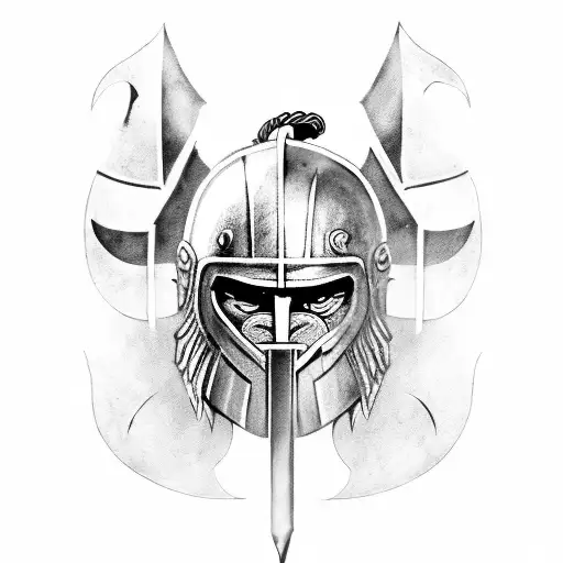 Spartan Warrior With Two Swords