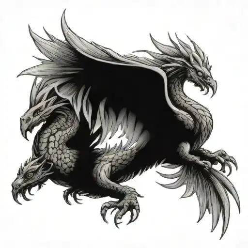 Dragon And Phoenix Flying