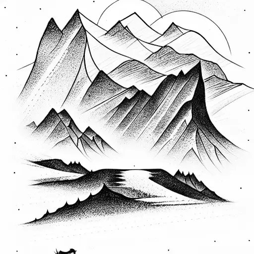 Mountain Scene And Angels