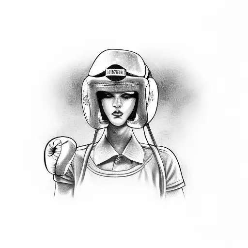 A Portrait Of The Client's Girlfriend Wearing Boxing Gloves