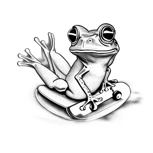 Frog On Skateboard