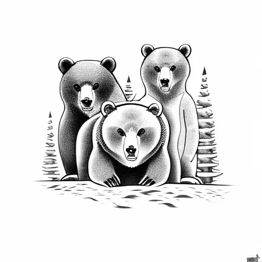 Three Bears In The Forest