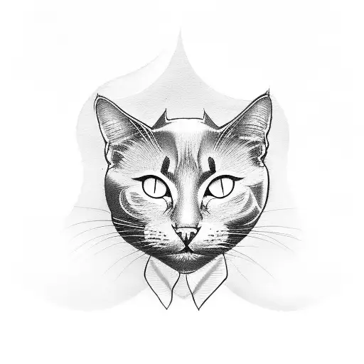 Black Cat Silhouette With A Full Moon