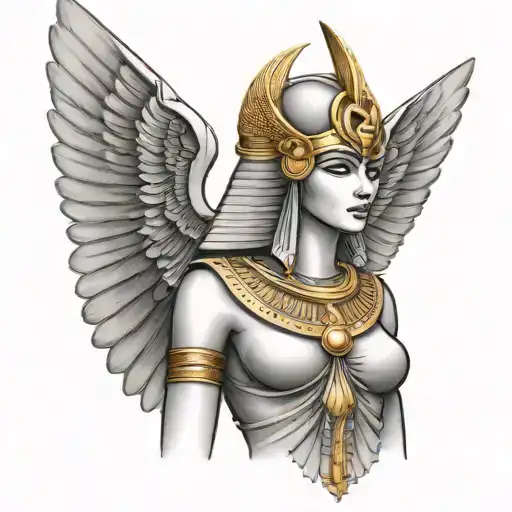 Egyptian Winged Goddess Of Justice Maat