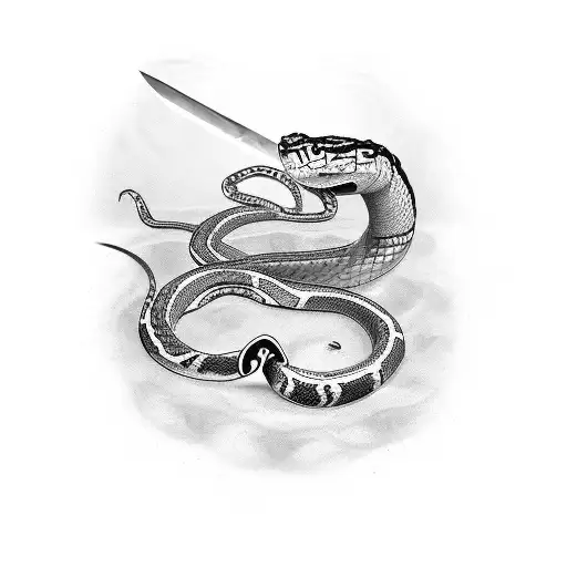 Snake On Sword With Money
