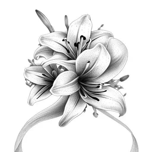 Lily Flowers With Mountains