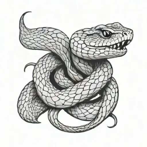 Horn Snake Viper Wrapped Around Hands