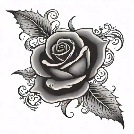 Filigree With A Rose Intertwined