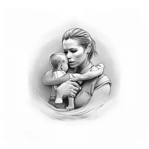 Mother With Son And Daughter